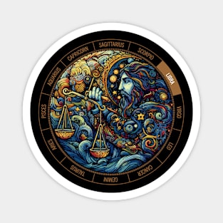 ZODIAC Libra - Astrological LIBRA - LIBRA - ZODIAC sign - Van Gogh style - 1 Magnet